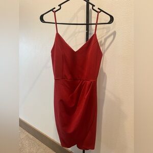 Elegant Red Spaghetti Strap Dress